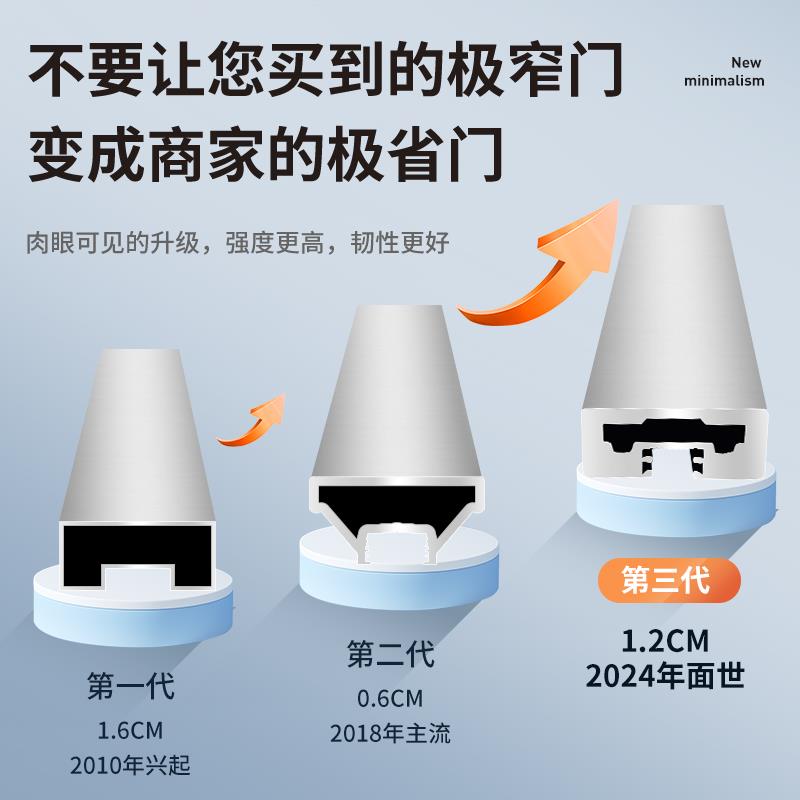 窄联动厨房推拉门阳极台无地轨玻璃铝莲珠合金形吊轨三卧室隐隔断
