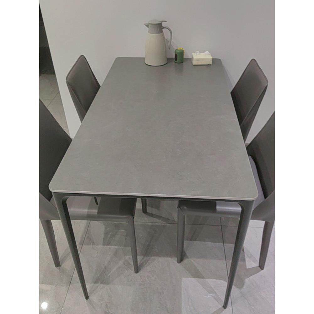 意式极简高级灰餐桌家用小户型现代简约岩板餐桌椅组合长方形饭桌,住宅家具,岩板餐桌,淘宝优惠券,粉丝福利购,淘宝优惠卷