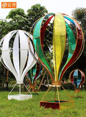 铁艺道具贴膜热气球室外公园场景布置商场美陈挂件橱窗装饰摆件