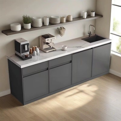 岩板茶水吧台餐边柜大理石洗切台