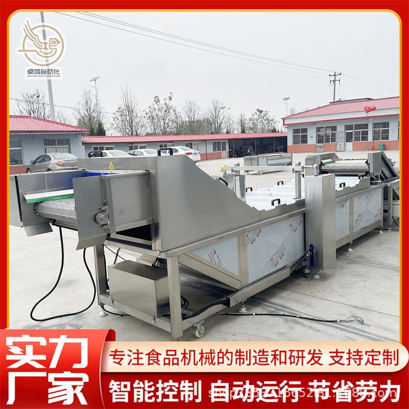 自动控温控时青刀豆预煮设备大型胡萝卜丝漂烫机商用莴苣漂烫机
