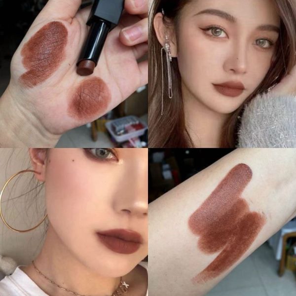 色厌世冷门风棕色轻哑光高级土暗黑欧美色妆色咖啡色口红红巧克力