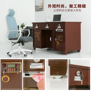 带保险柜家用全钢保险桌办公桌防盗电脑桌带抽屉投币市场收银桌子