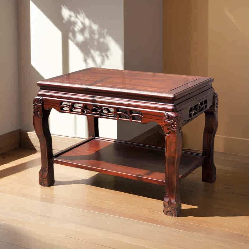 中式奇石底座实木花几架客厅盆景正长方形置物架室内鱼缸承重木质