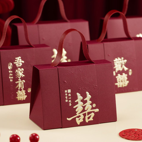 结婚喜糖盒新款糖盒订婚喜糖盒子高级糖果盒伴手礼手提空盒喜糖盒