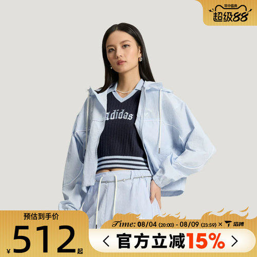 滔搏adidas阿迪达斯三叶草女子OG W WB运动健身夹克外套KT3056