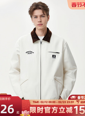滔搏converse匡威男子百搭夹克翻领运动休闲棉服外套MCJ126-W2Y