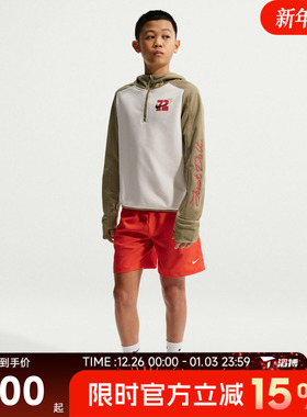 滔搏NIKE耐克大童K NK TF LS HZ运动休闲套头衫卫衣IQ3936-133