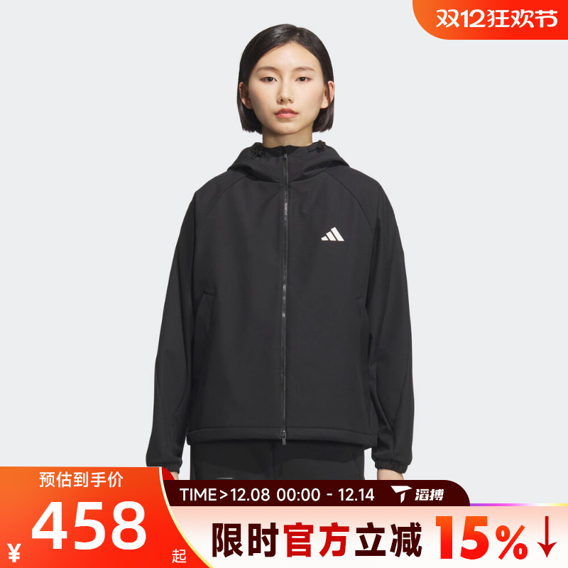 滔搏adidas阿迪达斯女子MS SOFTSHELL JK运动健身夹克外套KC0054