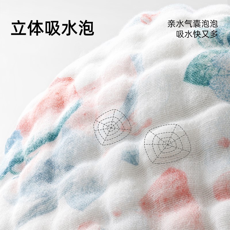 贝肽斯新生婴儿纱布浴巾超软全棉儿童带帽斗篷宝宝纯棉夏季洗澡巾