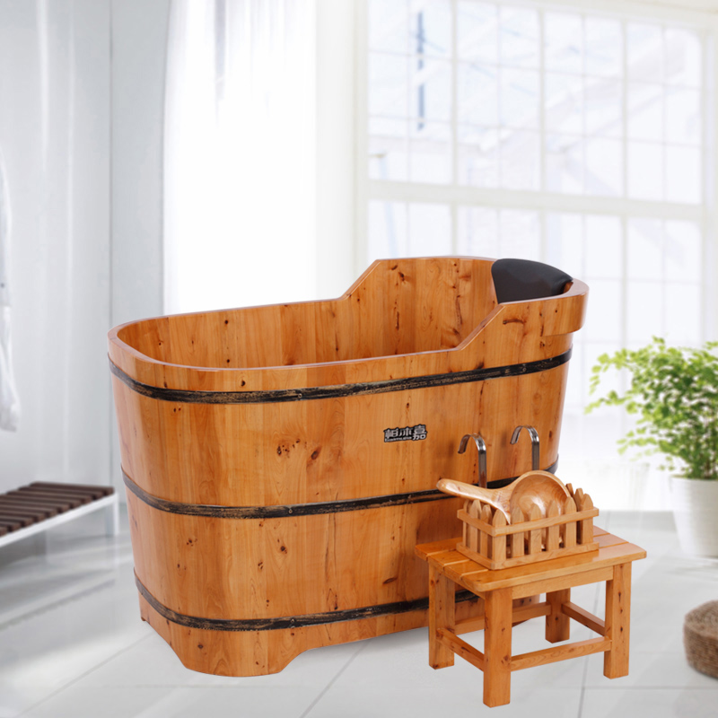 香柏木小户型熏蒸泡澡沐浴桶成人浴缸洗澡盆实木家用方型大空间