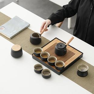 家用客厅干泡盘简约现代陶瓷茶壶茶杯办公室会客送礼 功夫茶具套装