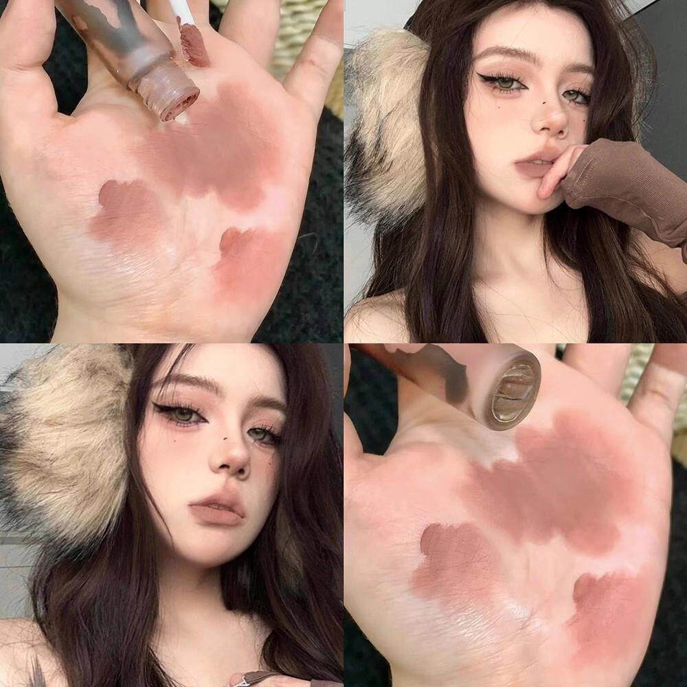 日常氛围感~低饱和裸棕色唇泥哑光雾面奶咖色灰粉口棕学生党唇釉