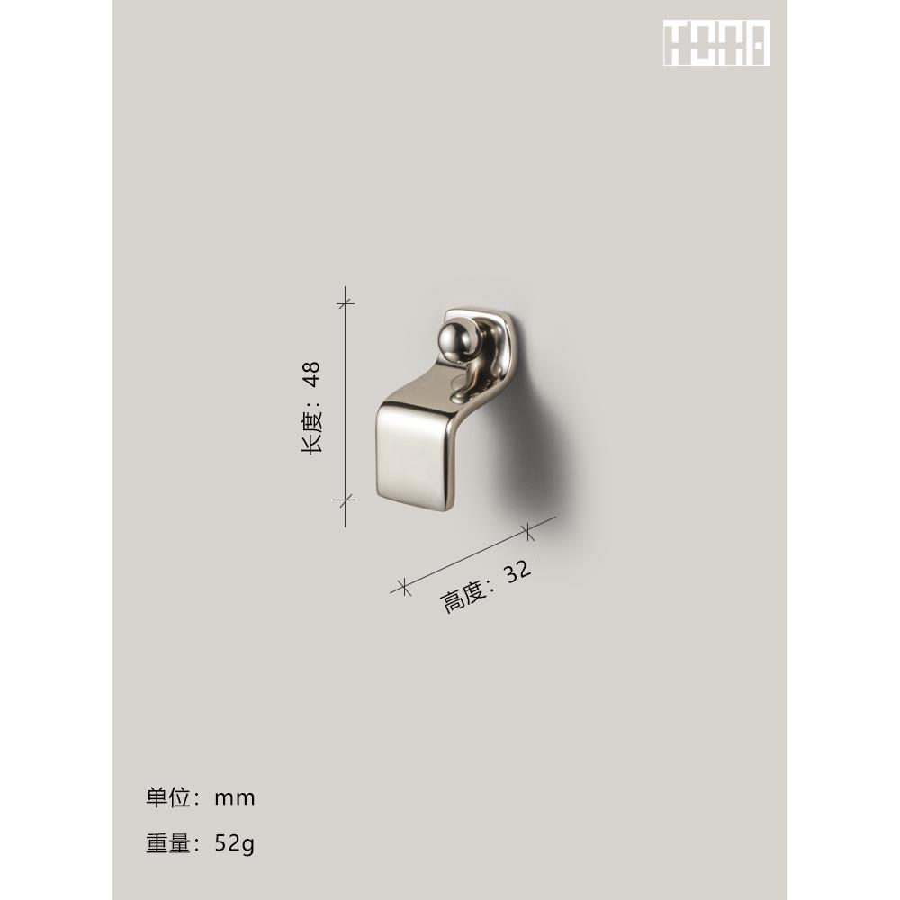 与涧松.同那TONA 钛银色中古餐边柜黄铜小拉手衣橱柜抽屉柜门把手