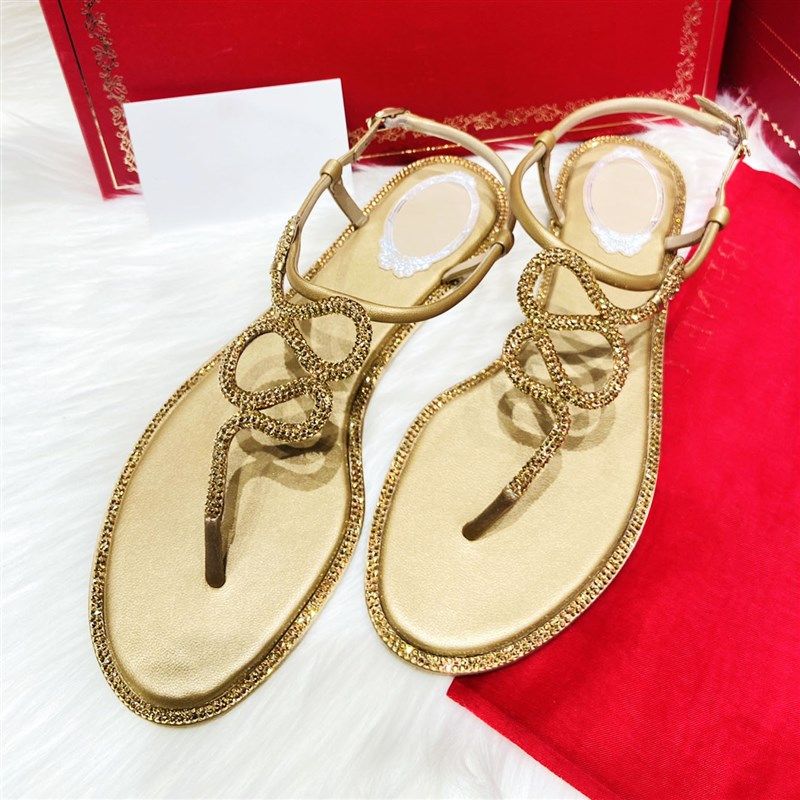 2025新款沙i滩海边度假凉鞋蛇形缠绕水钻平底鞋夹脚仙女水晶鞋女,女鞋,时装凉鞋,淘宝优惠券,粉丝福利购,淘宝优惠卷