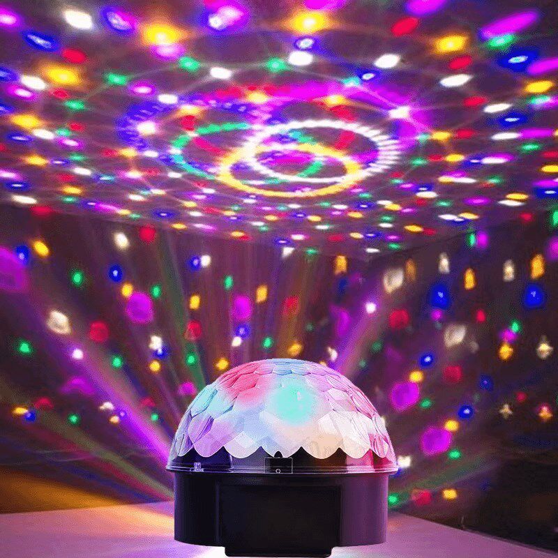 新款七彩旋转灯声控旋转变色ktv舞厅爆K闪光客房间氛围宿舍蹦迪灯