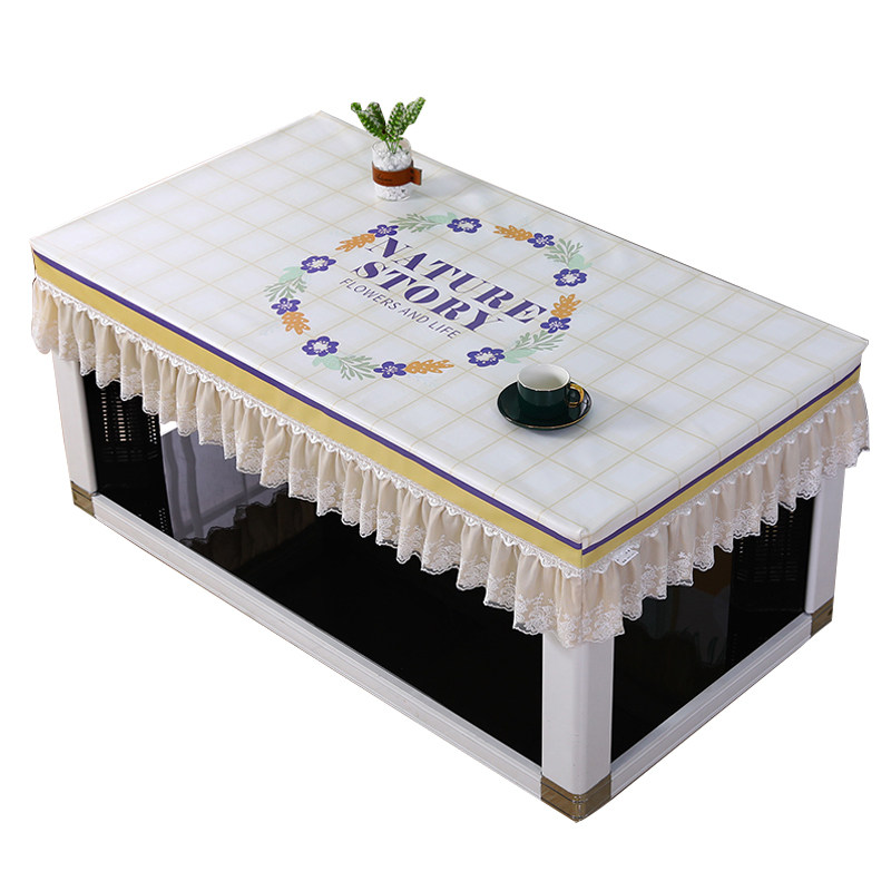 免洗桌布罩烤火桌子皮套电暖炉茶几桌垫防水防油长方W形餐桌布简