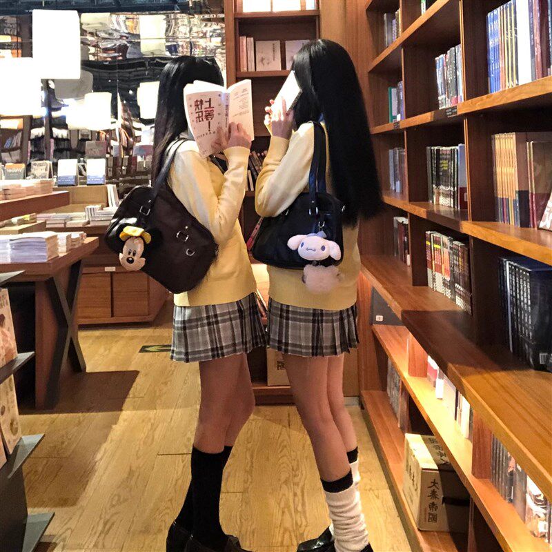 【制服包b】日系学院jkPU女皮包斜挎手提学生上课通勤包纯色单肩