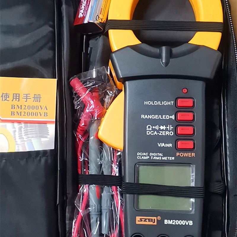 新品滨江BM2000VB数字钳形电流表钳型万用表交直R流2000A大电流容