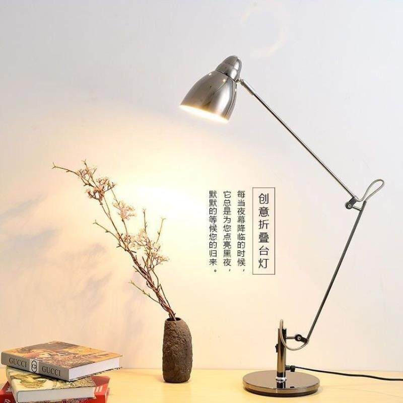 美式简约台灯酒店办公工作学x习长臂折叠卧室床头书房护眼灯写字