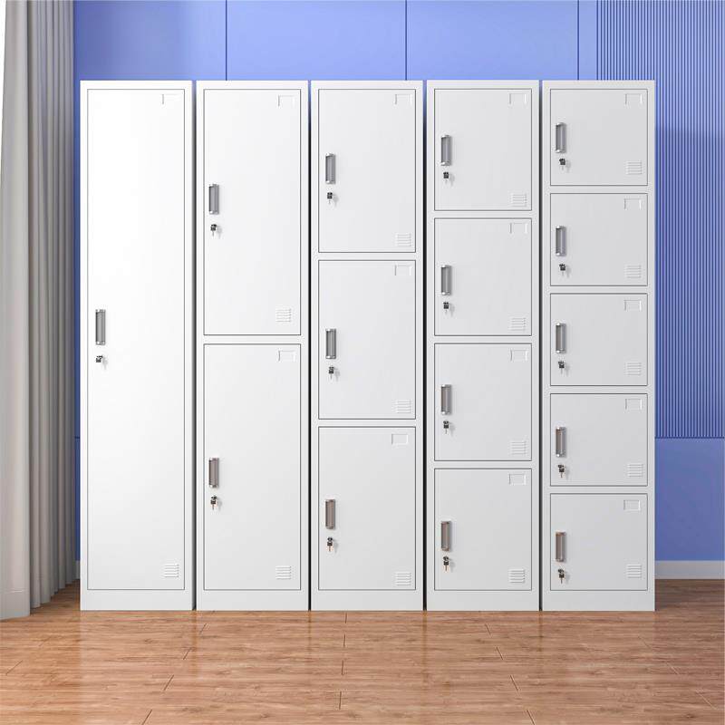 单门员工储物柜办公铁皮柜带锁鞋柜健身房浴室钢制简易多门更衣柜
