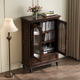 美式 酒柜电视边柜客厅实木复古沙发收纳斗柜家用储物柜简约小立柜