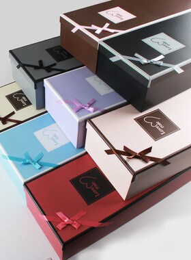 挚爱之心套二长方形花盒情人节鲜花包装盒黑色玫瑰花礼品盒花束盒