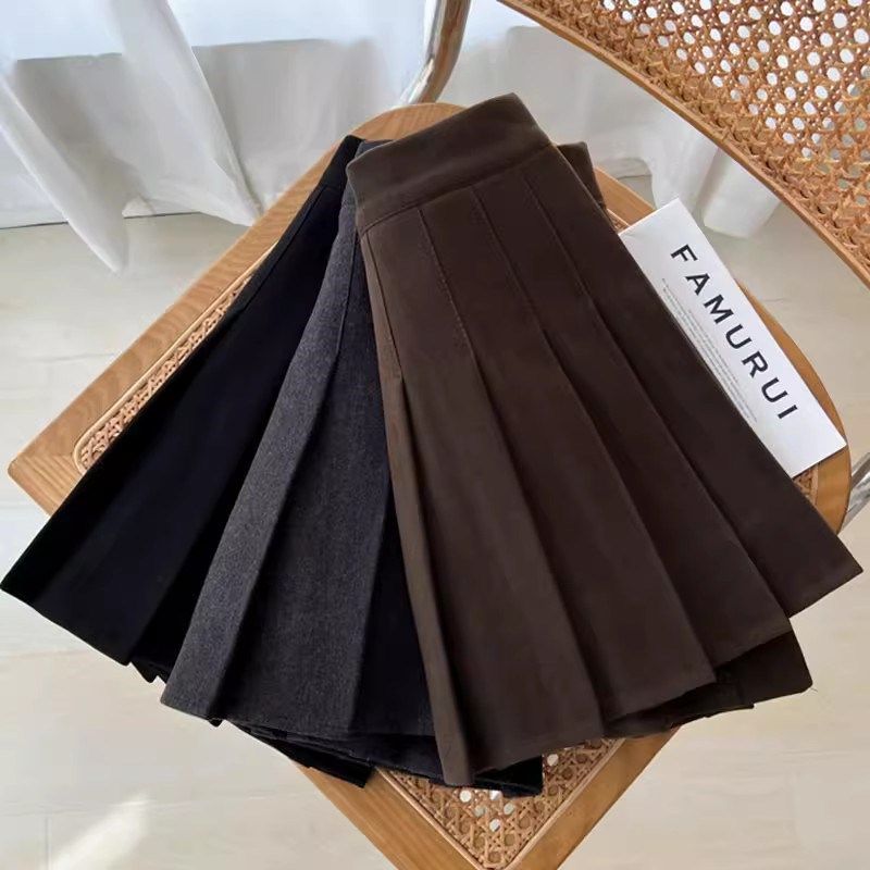 毛呢咖色百褶裙女童春秋款半身裙子新款7加厚高腰短裙显瘦a字裤裙,童装/婴儿装/亲子装,半身裙,淘宝优惠券,粉丝福利购,淘宝优惠卷