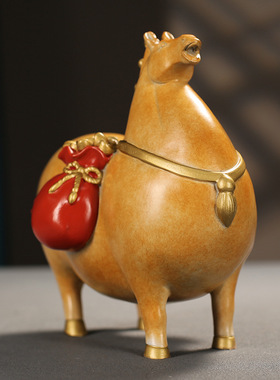 马上有钱纯铜马摆件招财客厅装饰品家居轻奢唐马乔迁开业礼物酒柜