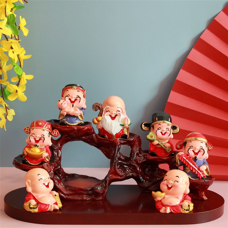 五路财神爷招财办公室店铺家居客厅装饰创意结婚乔迁开业礼品摆件