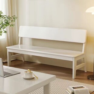 北欧全实木长椅带靠背长板凳靠背椅餐桌长凳子家用客厅双人长条凳