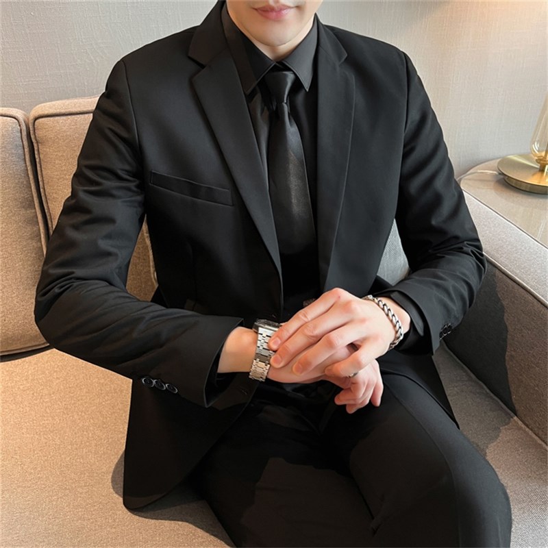 西服外套男轻熟风高级感修身单西休闲商务正装职业加大码伴郎西装