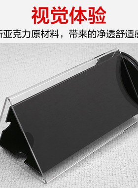 三面旋转台卡 酒水牌展示架 亚克力三角转牌a4立牌桌面台牌三角形