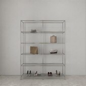 中古玻璃置物架化妆品货架模型产品鞋 包陈列展示柜多层不锈钢商用