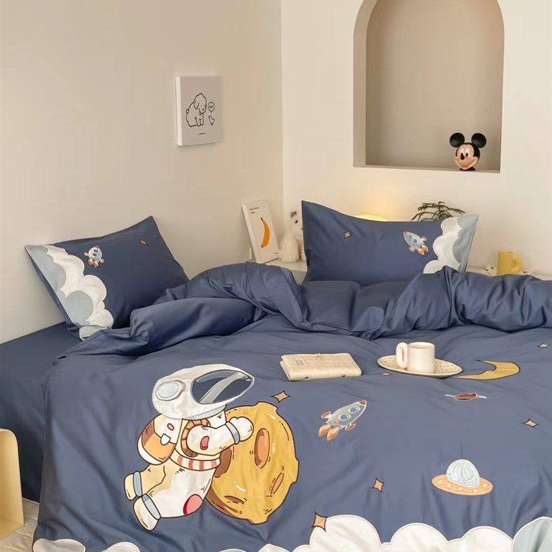 匹马棉绣花款四件套三件套床品