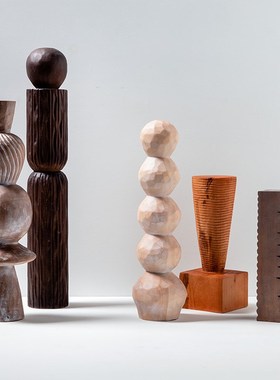 境泉木雕工艺品样板间玄关软装售楼处酒店装饰雕塑艺术品桌面摆件