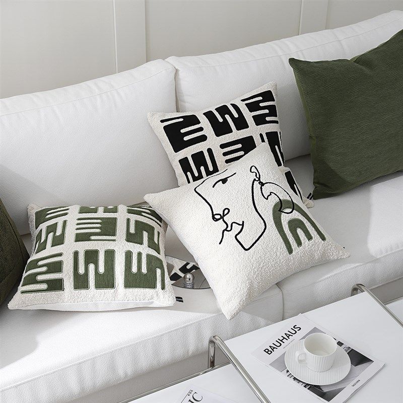 绿色雪花绒北欧简约沙发抱枕靠垫套客厅靠枕床头大号靠背枕抱枕套,居家布艺,靠垫/抱枕,淘宝优惠券,粉丝福利购,淘宝优惠卷