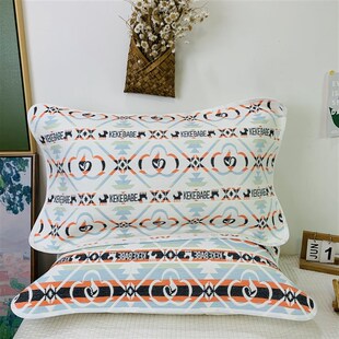 纯棉纱布软席枕巾一对装成人全棉简约家用款柔软吸汗枕芯盖巾