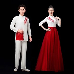 新款男女大合唱表演服学生红歌比赛诗歌朗诵演出服舞台主持人服装