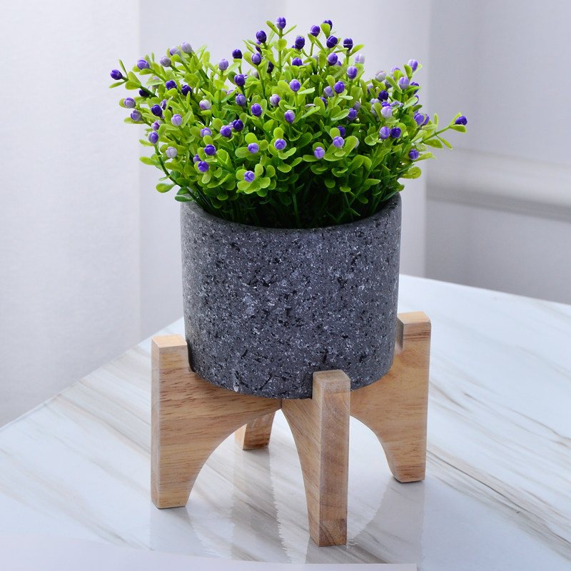 花盆木架四脚储水罐酒缸水缸实底座火烧碳支架客厅阳台摆件活动中