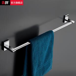 全铜毛巾杆免打孔卫生间挂毛巾置物架浴室高档挂杆轻奢风加厚架子