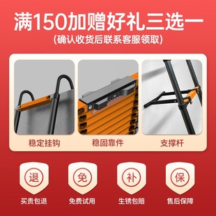 节节升伸缩梯子加厚升降工程梯便携直梯铝合金多功能家用人字梯子