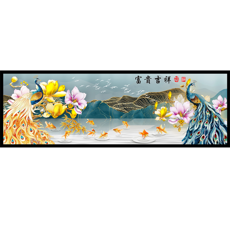 卧室装饰画床头画自粘墙贴孔雀主卧儿童房壁画客厅沙发墙画现代图片