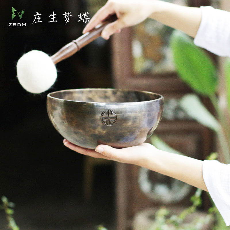 全规格手工满月颂钵p唱音碗尼泊尔/西藏钵盂瑜伽音疗佛音铜磬