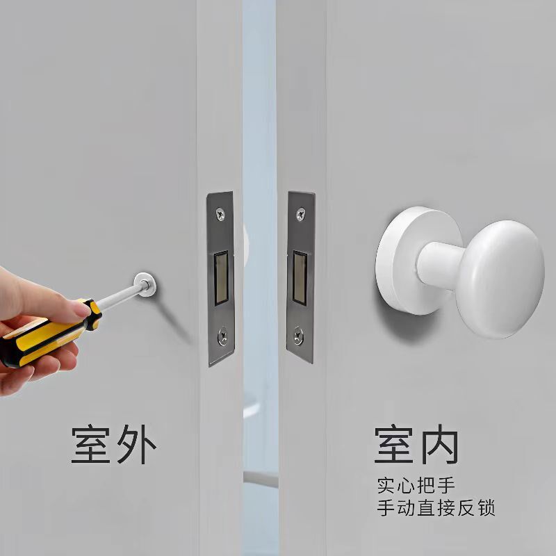 KLC隐形门锁应急锁孔s卧室极简暗门把手隐藏圆形房间室内单面锁