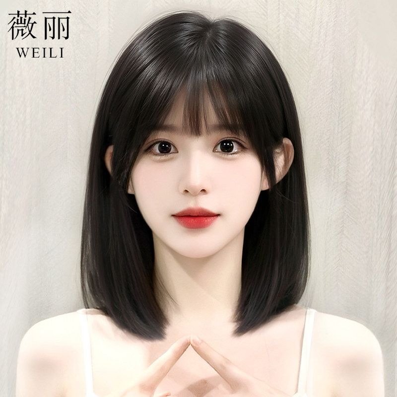 假发女全头套夏天薄款全真发无痕隐形G自然减龄锁骨短发整顶假发