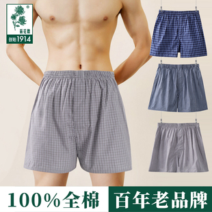 上海菊花牌男士阿罗裤男平角裤纯棉睡裤家居短裤全棉睡觉四角裤