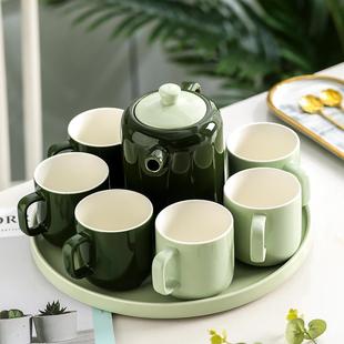家用创意套杯欧式 北欧轻奢水杯茶具套装 陶瓷水具茶杯客厅家庭杯子