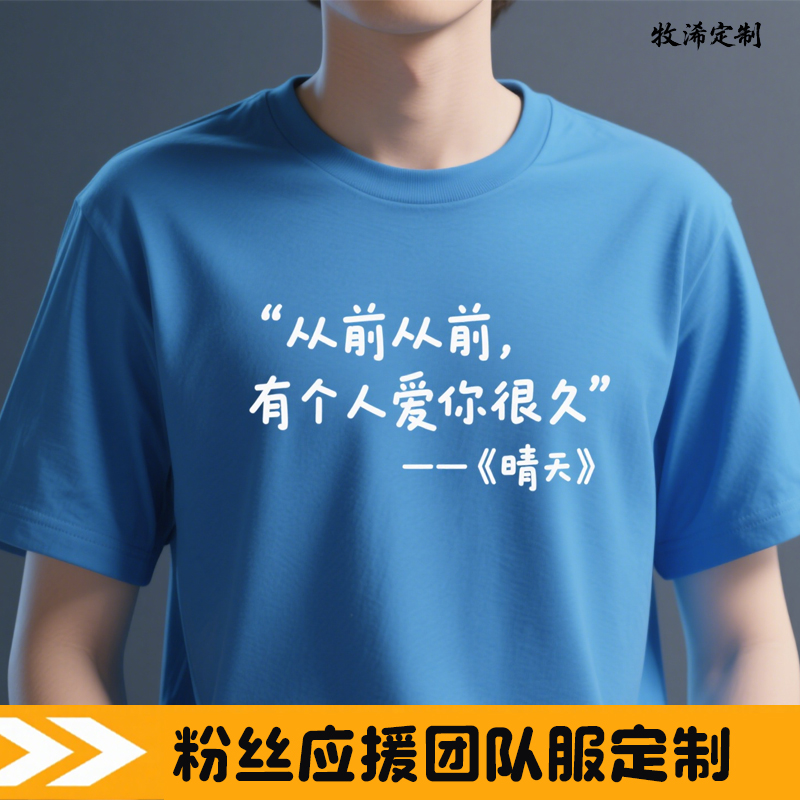 偶像歌手演唱会周边T恤定制logo歌词粉丝应援团队纯棉短袖歌迷服