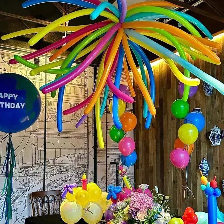 气球烟花生日派对主题策划开学教室场景布置装饰260长条魔术气球